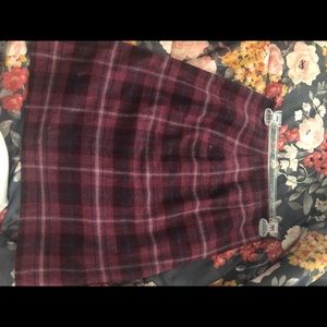 Vintage 90s Plaid wool skirt
